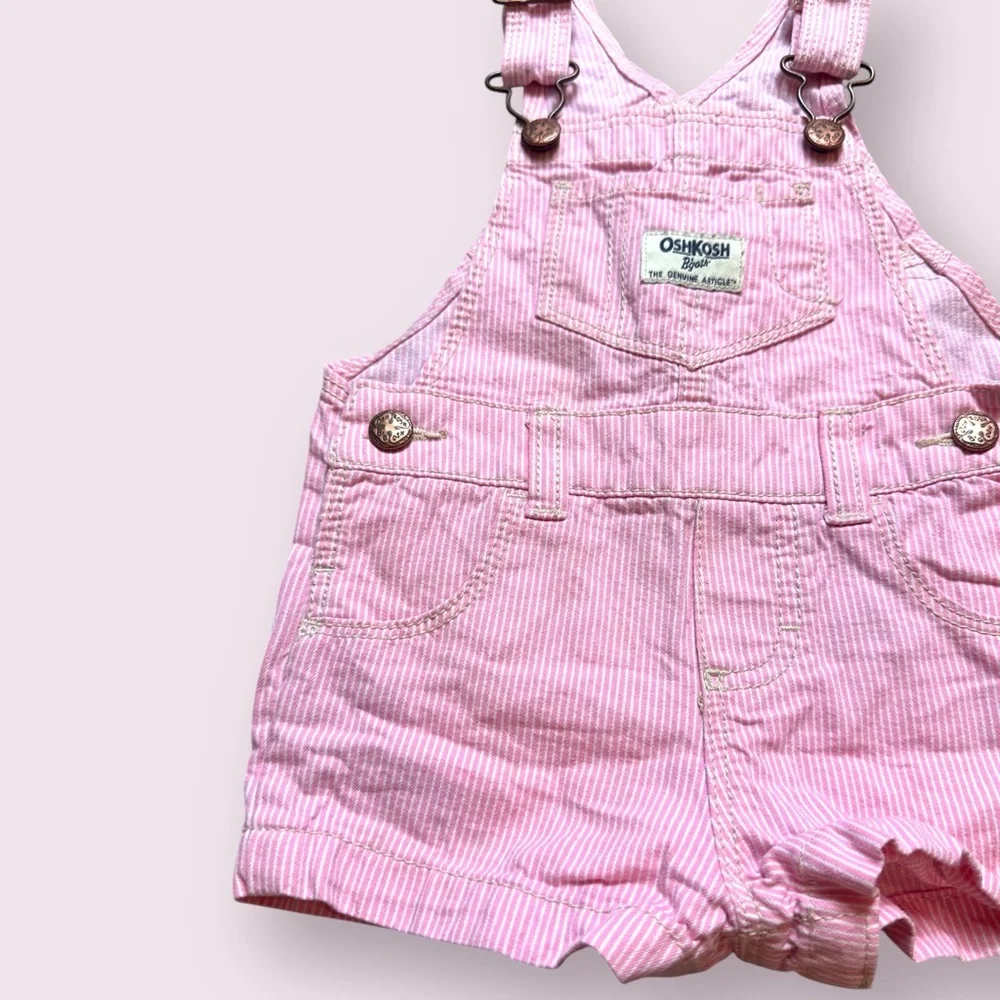 OshKosh B'gosh Pink And White Stripe Casual Overalls